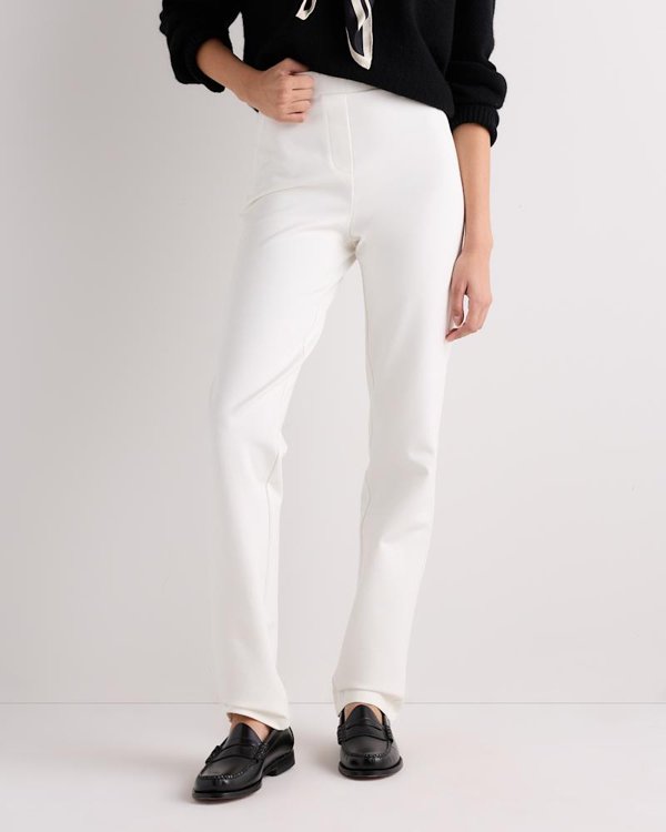 Creme Ivory Ultra-Stretch Ponte Straight Leg Pants — Quince product photograph